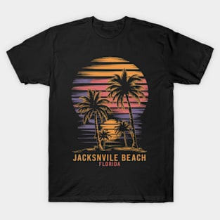 "Jacksonville Beach Sunset - Vaporwave Aesthetic Tee" T-Shirt